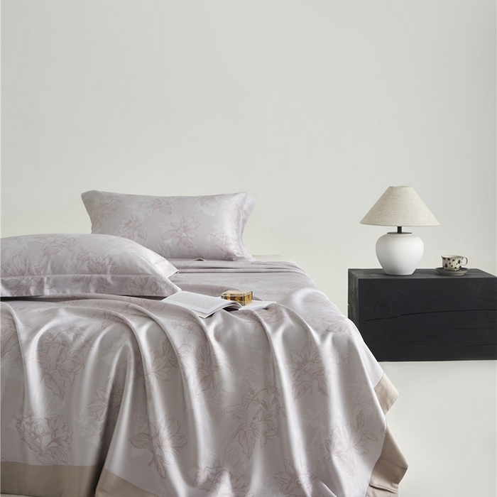 91家纺网 家纺一手货源 找家纺 沐白家居2025新款竹纤维+天丝软凉席三件套 织梦--浅豆沙