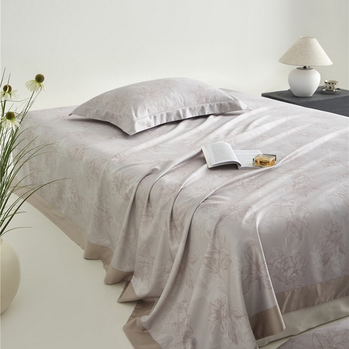 91家纺网 家纺一手货源 找家纺 沐白家居2025新款竹纤维+天丝软凉席三件套 织梦--浅豆沙