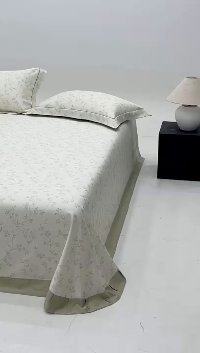 91家纺网 家纺一手货源 找家纺 沐白家居2025新款竹纤维+天丝软凉席三件套 花间梦语