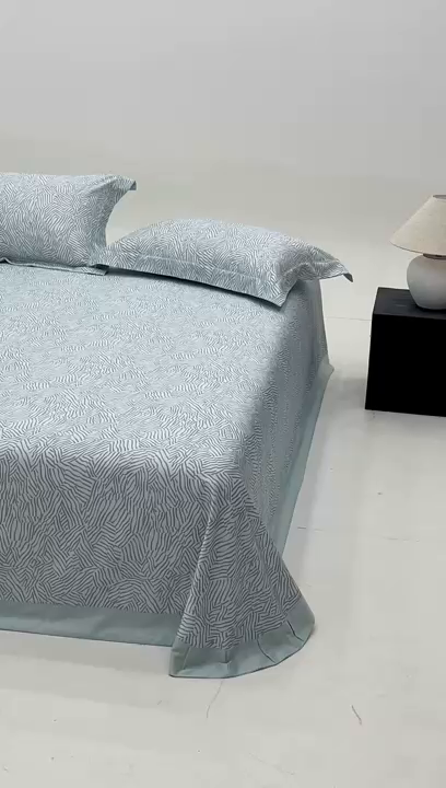 91家纺网 家纺一手货源 找家纺 沐白家居2025新款竹纤维+天丝软凉席三件套 蓝梦星河