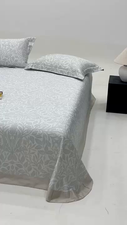 91家纺网 家纺一手货源 找家纺 沐白家居2025新款竹纤维+天丝软凉席三件套 幽香--浅灰