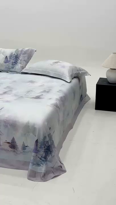 91家纺网 家纺一手货源 找家纺 沐白家居2025新款竹纤维+天丝软凉席三件套 云梦