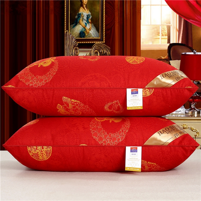 （总）怡薇格枕芯 2025新款磨毛大红色枕头枕芯