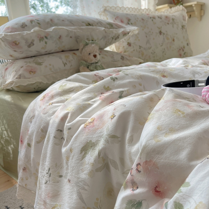 91家纺网 家纺一手货源 找家纺 爱彼家纺 2025夏季新款镂空水洗棉夏被 镂空夏被-春花秋月