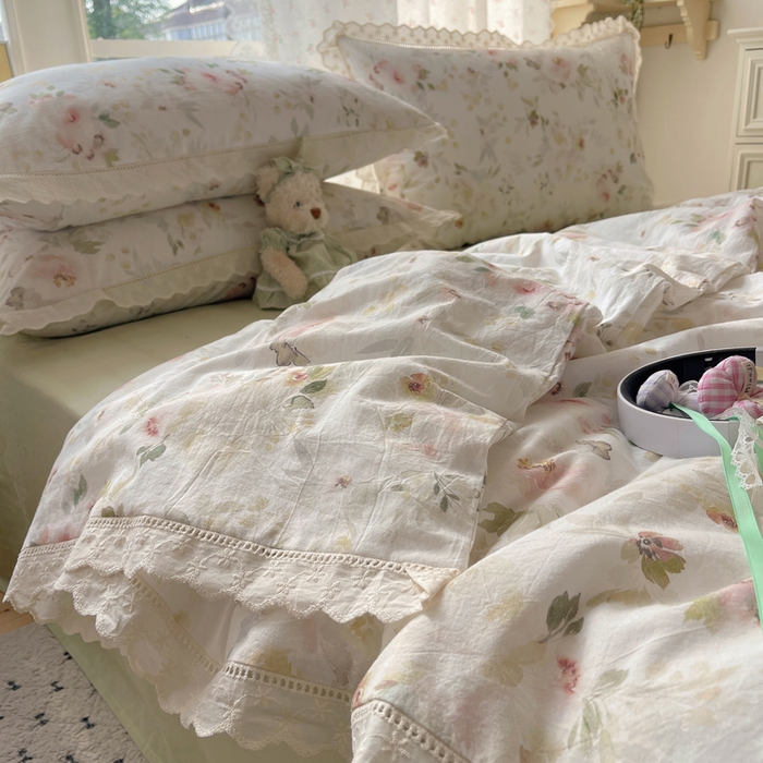 91家纺网 家纺一手货源 找家纺 爱彼家纺 2025夏季新款镂空水洗棉夏被 镂空夏被-春花秋月