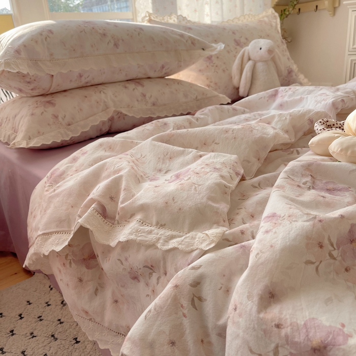 91家纺网 家纺一手货源 找家纺 爱彼家纺 2025夏季新款镂空水洗棉夏被 镂空夏被-春意