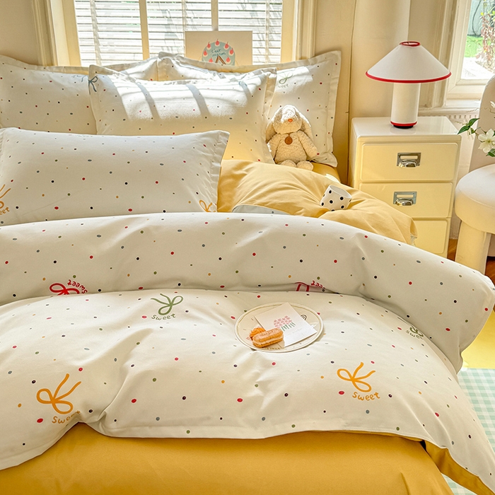 91家纺网 家纺一手货源 找家纺 （总）优逸家纺 2025新款植物羊绒小清新斜纹磨毛四件套