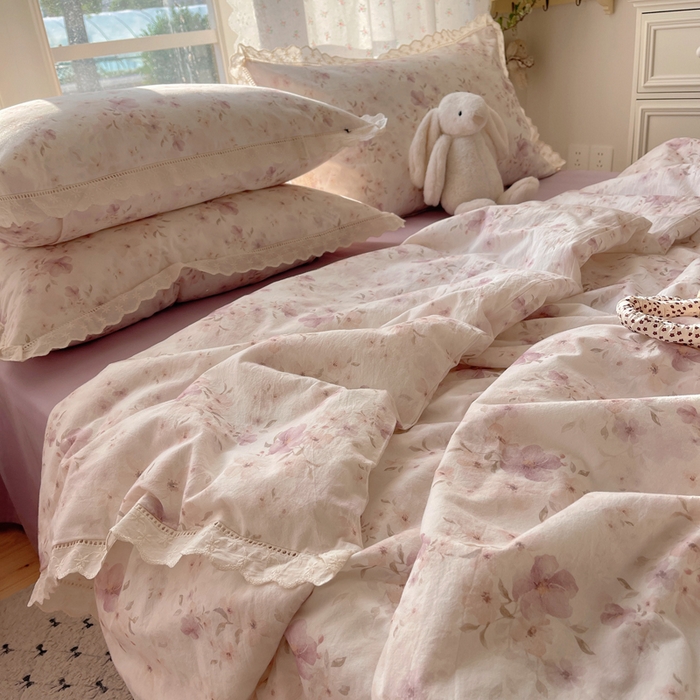 91家纺网 家纺一手货源 找家纺 爱彼家纺 2025夏季新款镂空水洗棉夏被 镂空夏被-春意