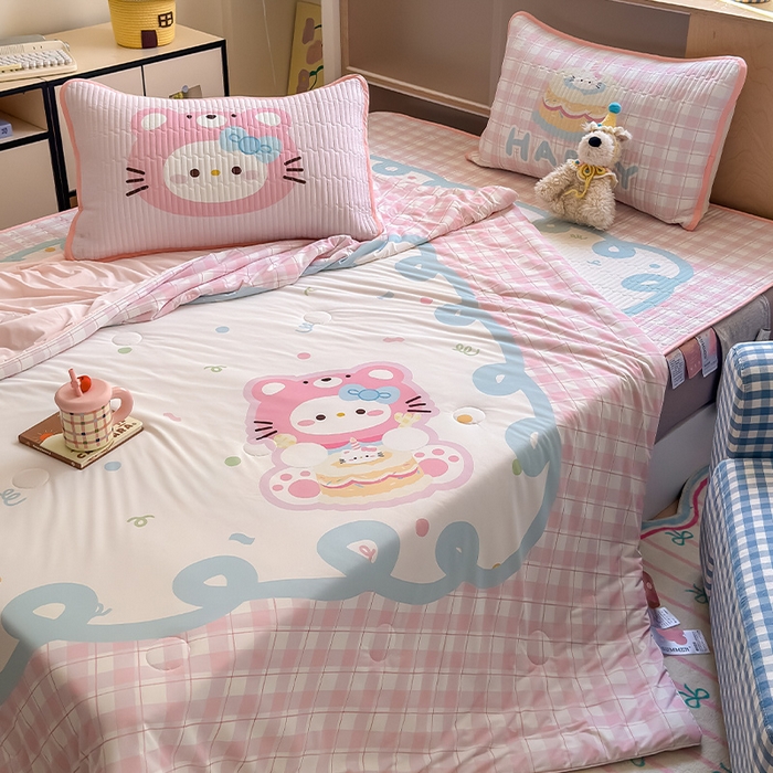 91家纺网 家纺一手货源 找家纺 （总）RYB红黄兰 2025新款A类INS原创大版卡通冰皮锦氨超凉感夏被夏凉被空调被