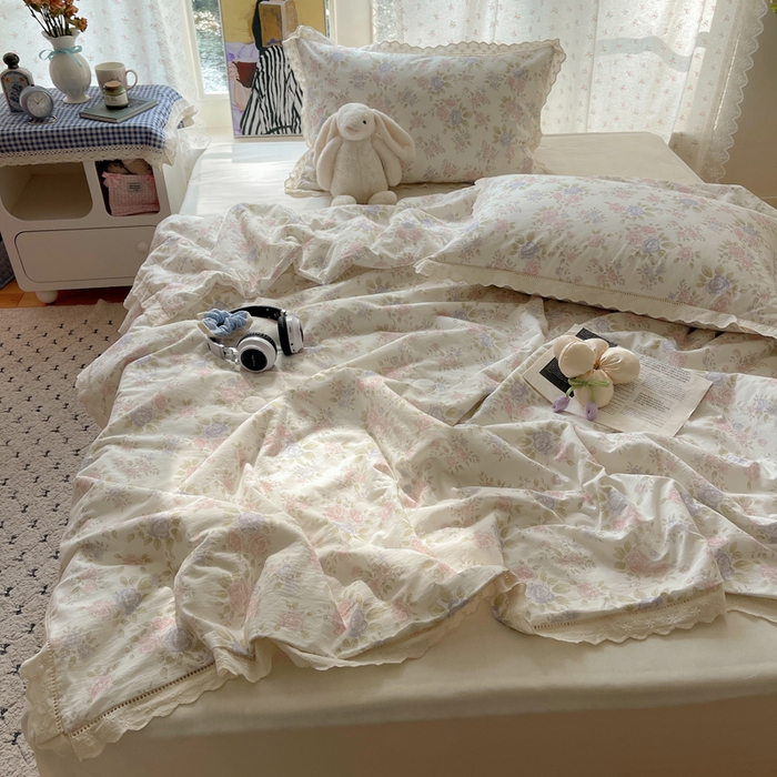 爱彼家纺 2025夏季新款镂空水洗棉夏被 镂空夏被-鲜花怒放