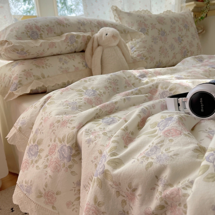 91家纺网 家纺一手货源 找家纺 爱彼家纺 2025夏季新款镂空水洗棉夏被 镂空夏被-鲜花怒放