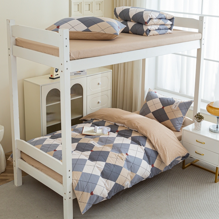 91家纺网 家纺一手货源 找家纺 （总）简冠家纺 2025新款全棉学生三件套宿舍三件套纯棉学生床垫被子被芯