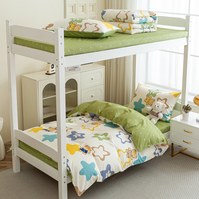 91家纺网 家纺一手货源 找家纺 （总）简冠家纺 2025新款全棉学生三件套宿舍三件套纯棉学生床垫被子被芯