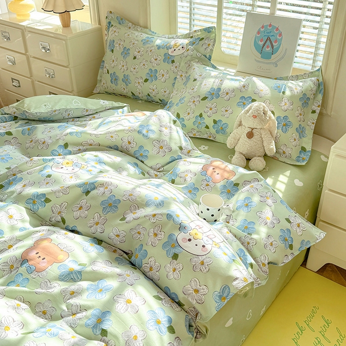 91家纺网 家纺一手货源 找家纺 优逸家纺 2025新款植物羊绒小清新斜纹磨毛四件套