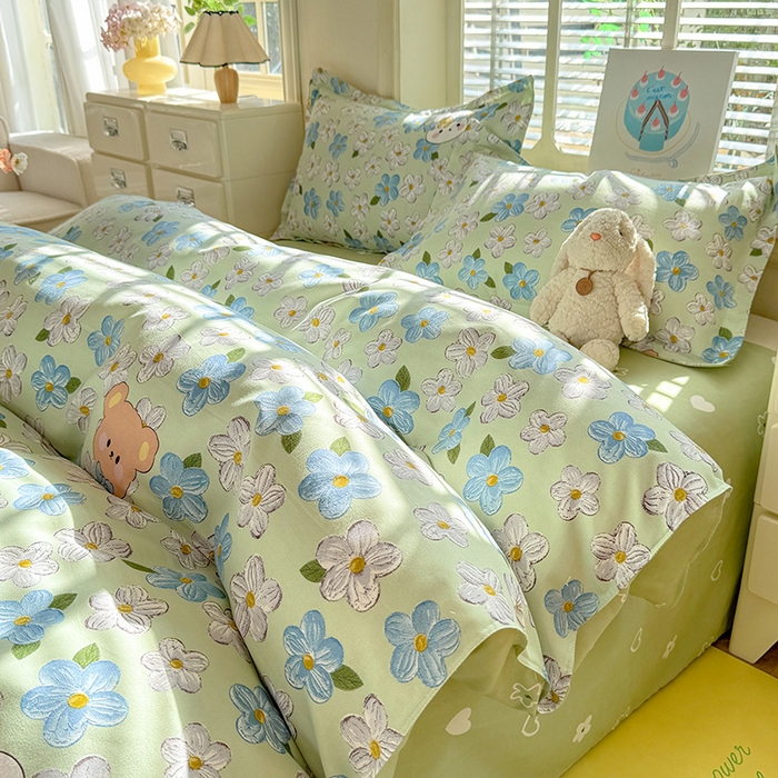 91家纺网 家纺一手货源 找家纺 优逸家纺 2025新款植物羊绒小清新斜纹磨毛四件套