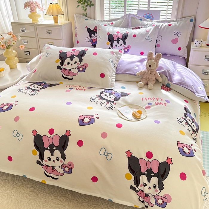 91家纺网 家纺一手货源 找家纺 优逸家纺 2025新款植物羊绒小清新斜纹磨毛四件套