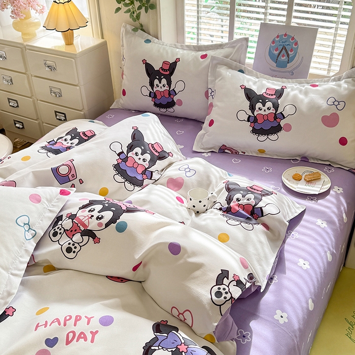 91家纺网 家纺一手货源 找家纺 优逸家纺 2025新款植物羊绒小清新斜纹磨毛四件套