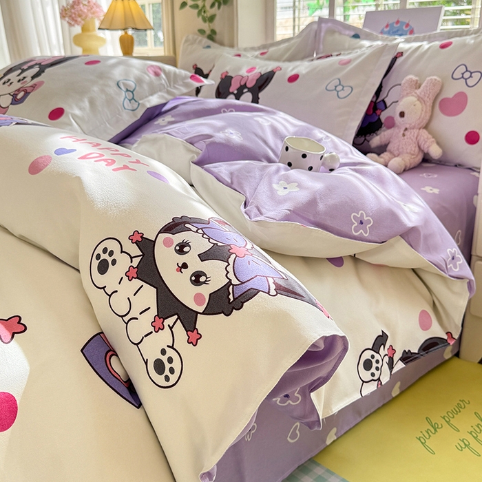 91家纺网 家纺一手货源 找家纺 优逸家纺 2025新款植物羊绒小清新斜纹磨毛四件套