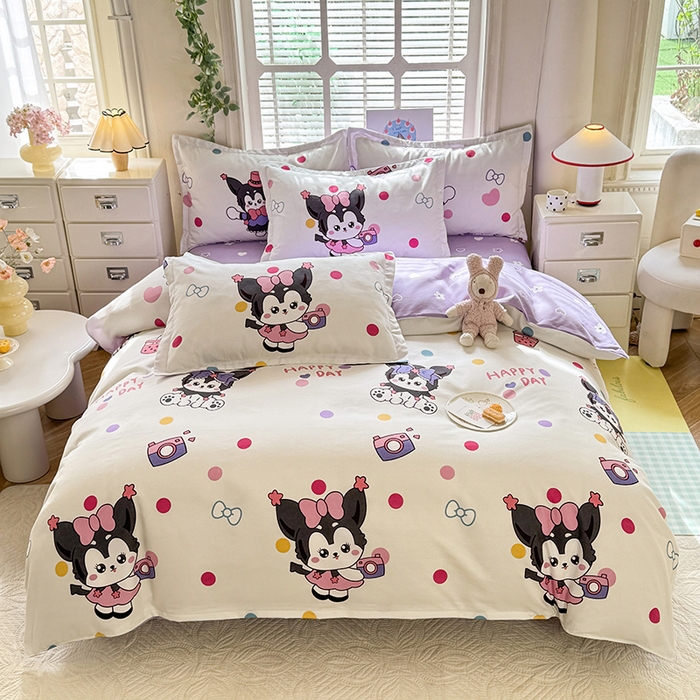 91家纺网 家纺一手货源 找家纺 优逸家纺 2025新款植物羊绒小清新斜纹磨毛四件套