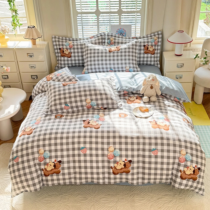 91家纺网 家纺一手货源 找家纺 优逸家纺 2025新款植物羊绒小清新斜纹磨毛四件套