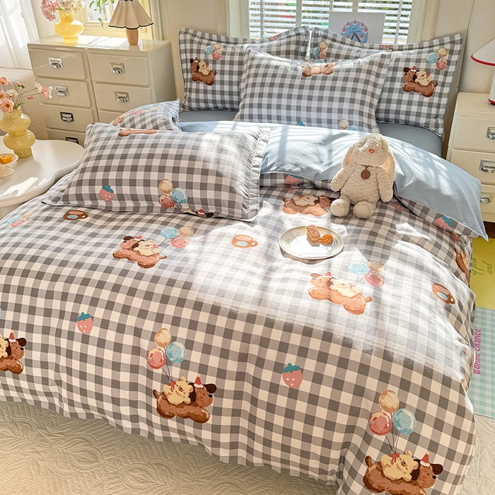 91家纺网 家纺一手货源 找家纺 优逸家纺 2025新款植物羊绒小清新斜纹磨毛四件套