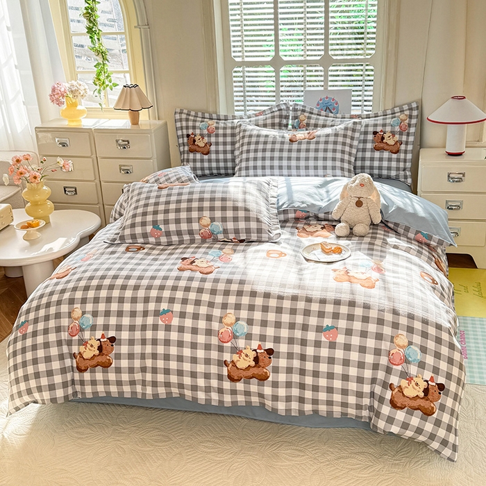 91家纺网 家纺一手货源 找家纺 优逸家纺 2025新款植物羊绒小清新斜纹磨毛四件套