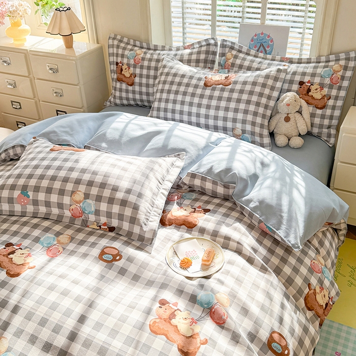 91家纺网 家纺一手货源 找家纺 优逸家纺 2025新款植物羊绒小清新斜纹磨毛四件套