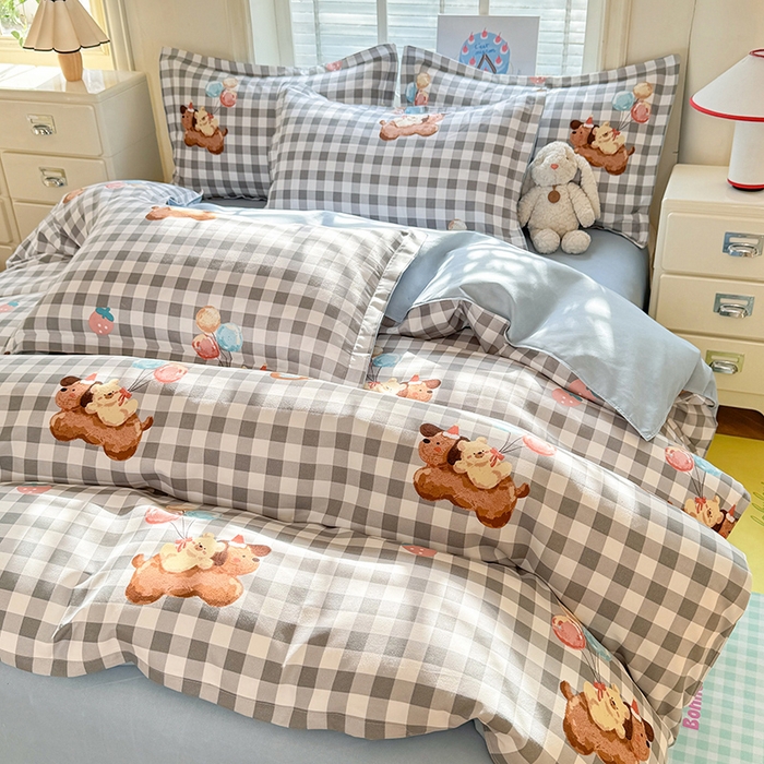 91家纺网 家纺一手货源 找家纺 优逸家纺 2025新款植物羊绒小清新斜纹磨毛四件套