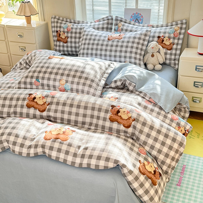 91家纺网 家纺一手货源 找家纺 优逸家纺 2025新款植物羊绒小清新斜纹磨毛四件套