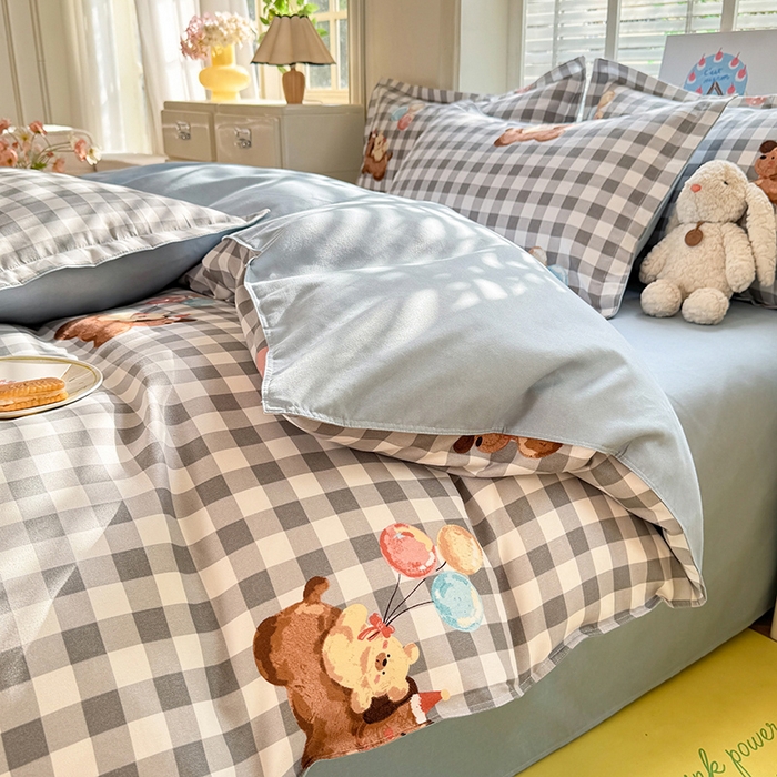 91家纺网 家纺一手货源 找家纺 优逸家纺 2025新款植物羊绒小清新斜纹磨毛四件套