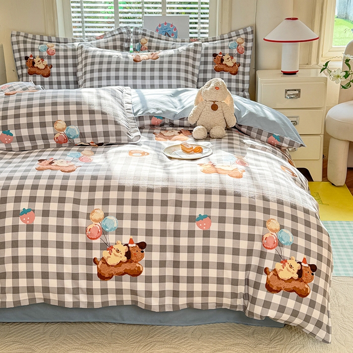 91家纺网 家纺一手货源 找家纺 优逸家纺 2025新款植物羊绒小清新斜纹磨毛四件套