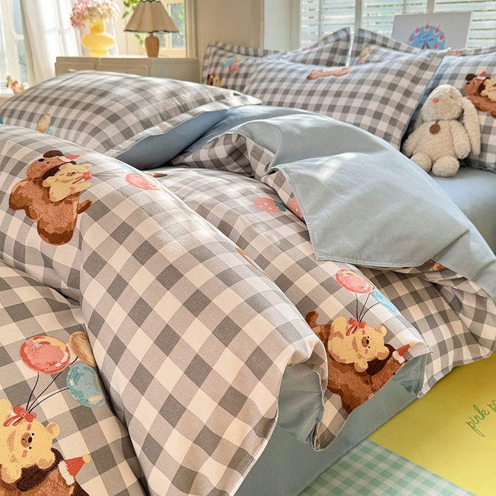 91家纺网 家纺一手货源 找家纺 优逸家纺 2025新款植物羊绒小清新斜纹磨毛四件套