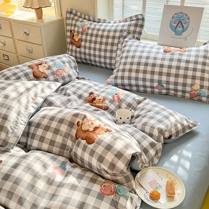 91家纺网 家纺一手货源 找家纺 优逸家纺 2025新款植物羊绒小清新斜纹磨毛四件套