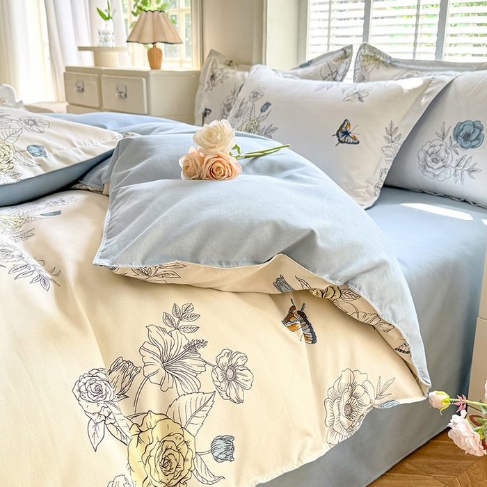 91家纺网 家纺一手货源 找家纺 优逸家纺 2025新款植物羊绒小清新斜纹磨毛四件套