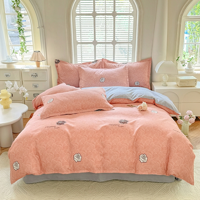 91家纺网 家纺一手货源 找家纺 优逸家纺 2025新款植物羊绒小清新斜纹磨毛四件套