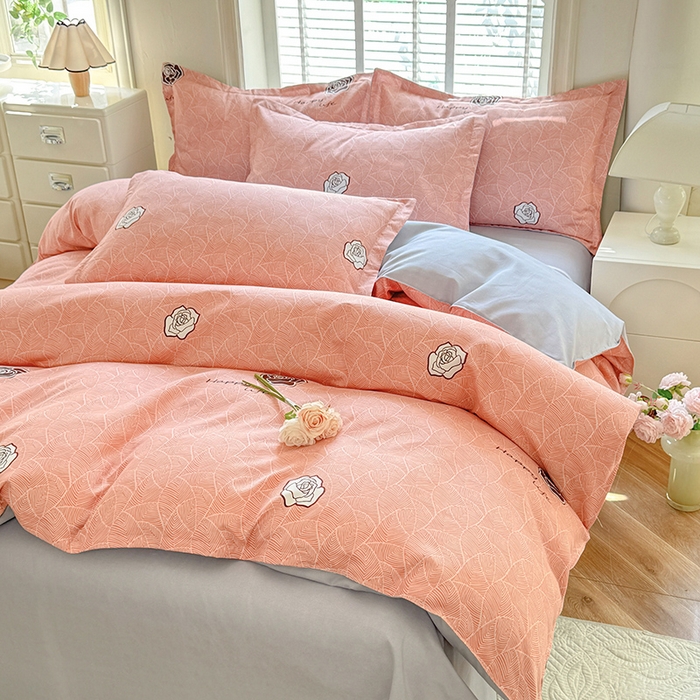 91家纺网 家纺一手货源 找家纺 优逸家纺 2025新款植物羊绒小清新斜纹磨毛四件套