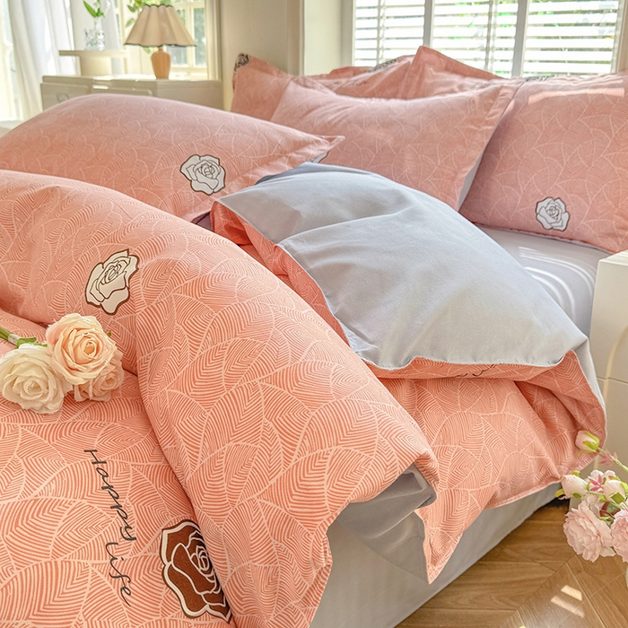 91家纺网 家纺一手货源 找家纺 优逸家纺 2025新款植物羊绒小清新斜纹磨毛四件套