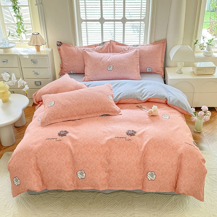 91家纺网 家纺一手货源 找家纺 优逸家纺 2025新款植物羊绒小清新斜纹磨毛四件套