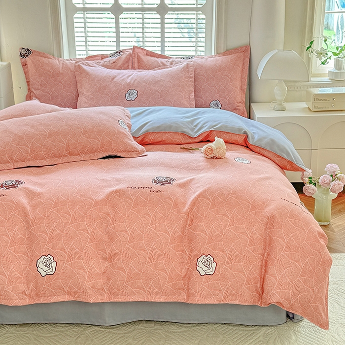 91家纺网 家纺一手货源 找家纺 优逸家纺 2025新款植物羊绒小清新斜纹磨毛四件套