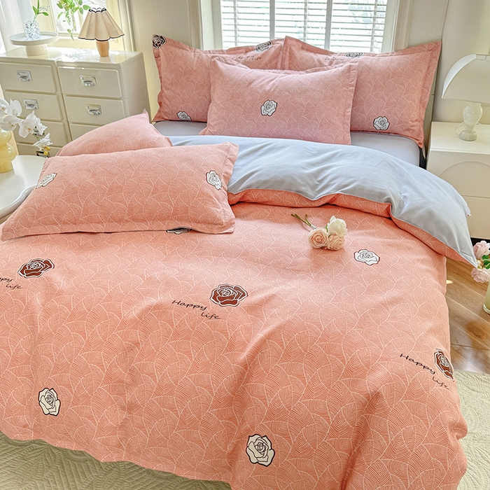 91家纺网 家纺一手货源 找家纺 优逸家纺 2025新款植物羊绒小清新斜纹磨毛四件套