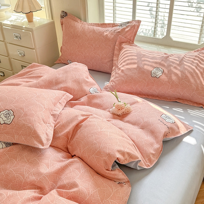 91家纺网 家纺一手货源 找家纺 优逸家纺 2025新款植物羊绒小清新斜纹磨毛四件套