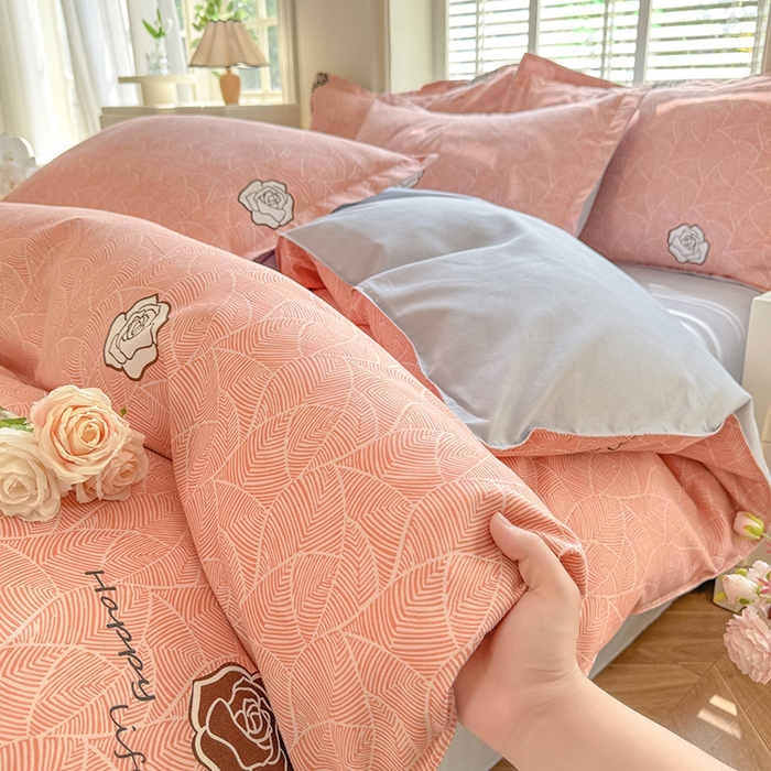 91家纺网 家纺一手货源 找家纺 优逸家纺 2025新款植物羊绒小清新斜纹磨毛四件套