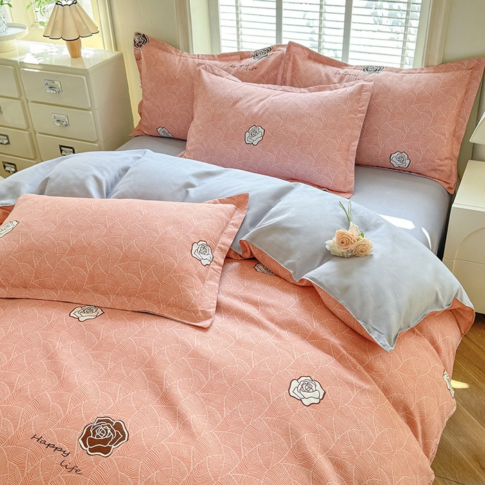 91家纺网 家纺一手货源 找家纺 优逸家纺 2025新款植物羊绒小清新斜纹磨毛四件套