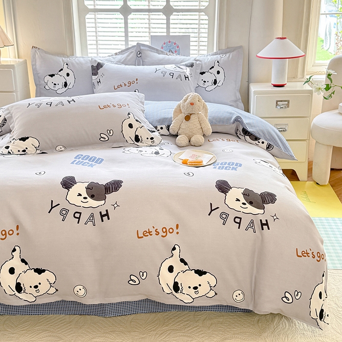 91家纺网 家纺一手货源 找家纺 优逸家纺 2025新款植物羊绒小清新斜纹磨毛四件套