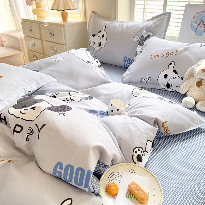 91家纺网 家纺一手货源 找家纺 优逸家纺 2025新款植物羊绒小清新斜纹磨毛四件套