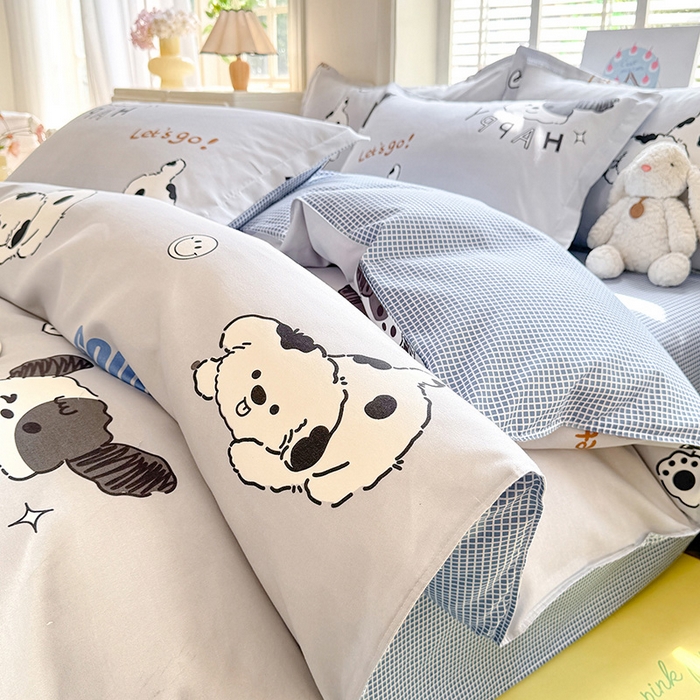 91家纺网 家纺一手货源 找家纺 优逸家纺 2025新款植物羊绒小清新斜纹磨毛四件套