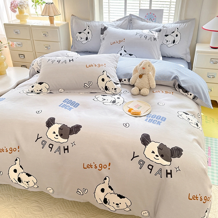 91家纺网 家纺一手货源 找家纺 优逸家纺 2025新款植物羊绒小清新斜纹磨毛四件套