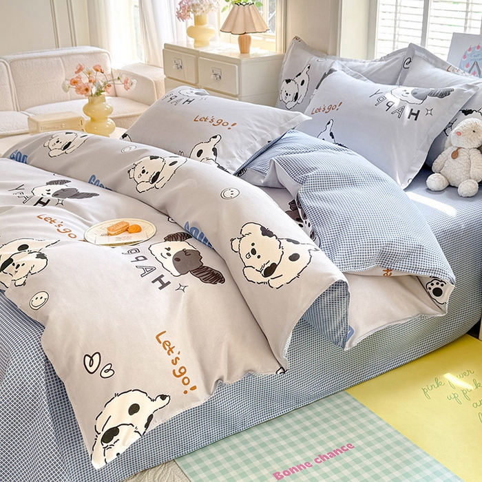 91家纺网 家纺一手货源 找家纺 优逸家纺 2025新款植物羊绒小清新斜纹磨毛四件套