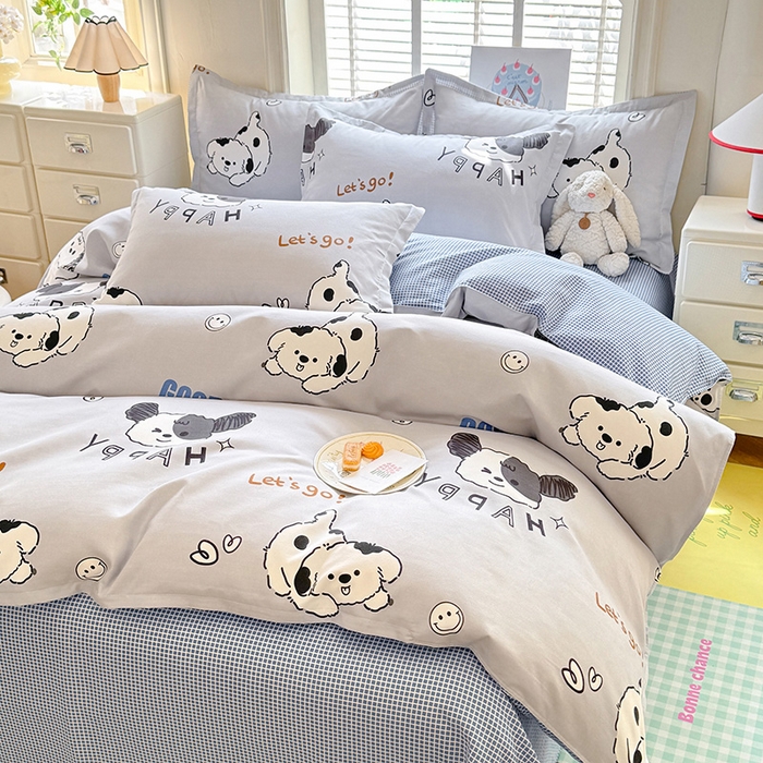 91家纺网 家纺一手货源 找家纺 优逸家纺 2025新款植物羊绒小清新斜纹磨毛四件套