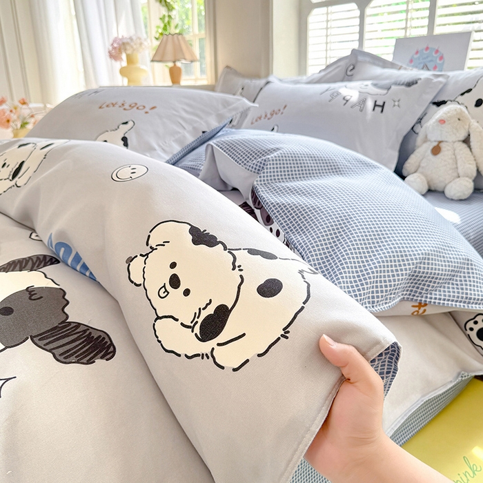 91家纺网 家纺一手货源 找家纺 优逸家纺 2025新款植物羊绒小清新斜纹磨毛四件套